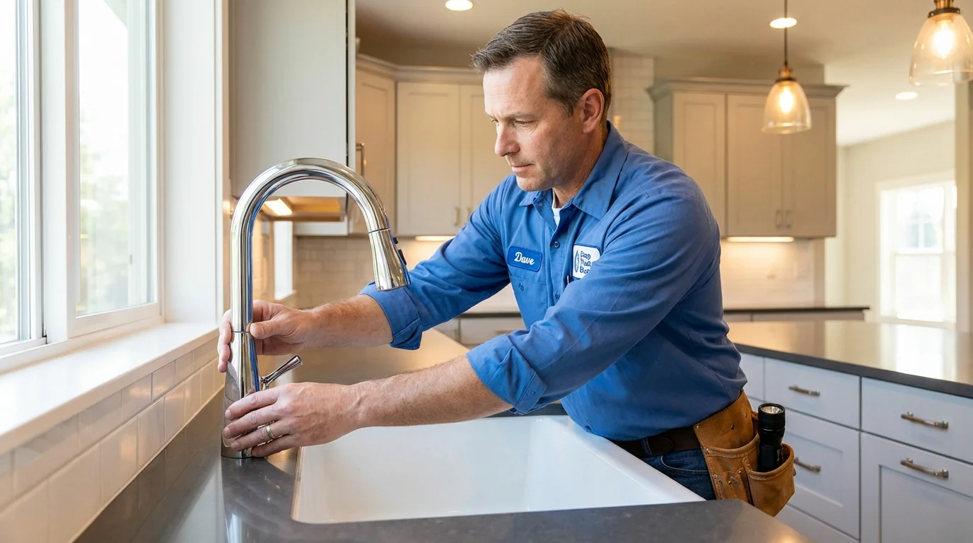 Kitchen faucet installation by Johns Plumbing LLC in Sodus