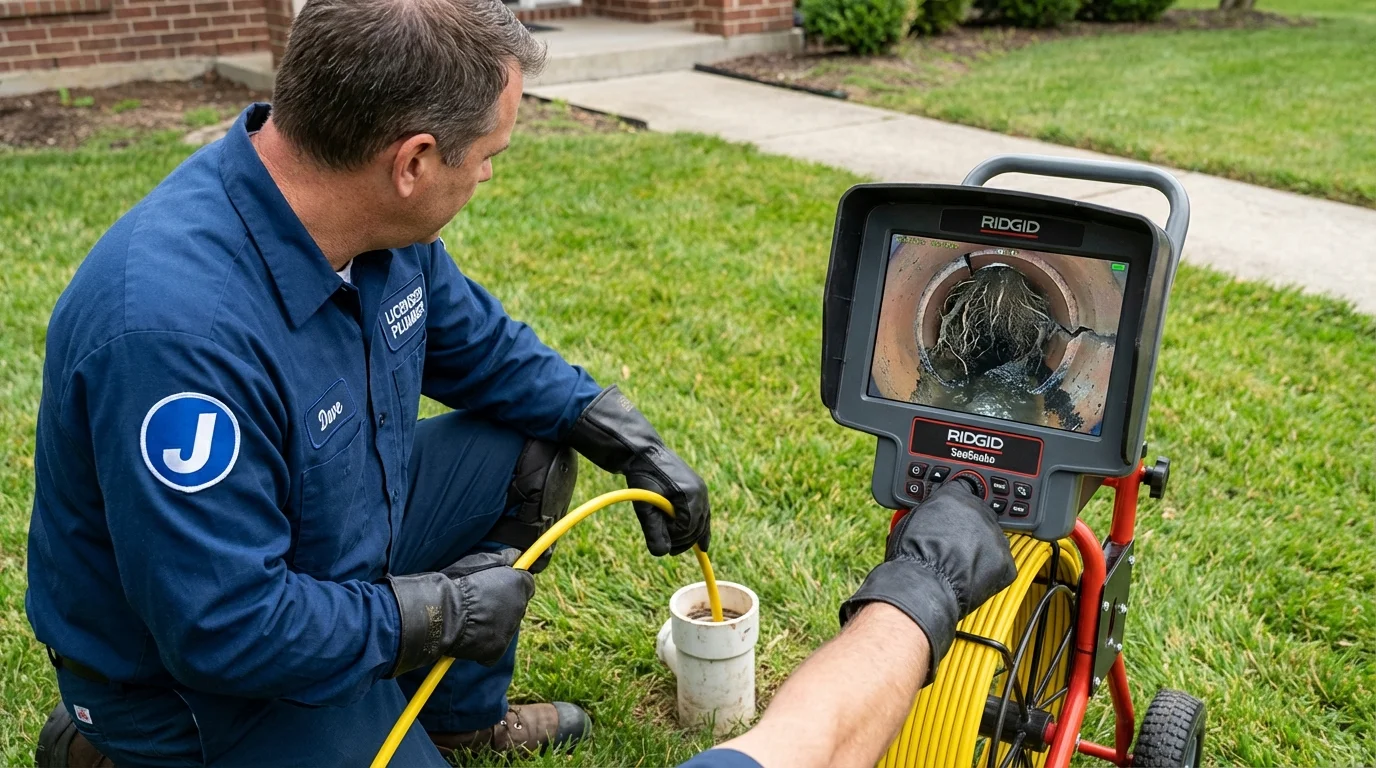 Sewer camera inspection being performed by Johns Plumbing LLC in Sodus